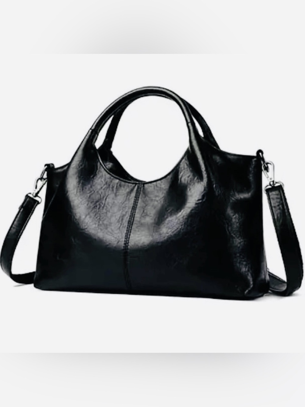 New - Gorgeous - Vegan Leather Shoulder Bag /Tote Bag - Black